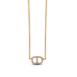 Rhodium-Plated Golden Zircon Necklace