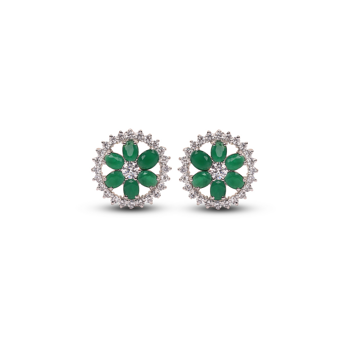 Emerald Garden Zircon Earrings