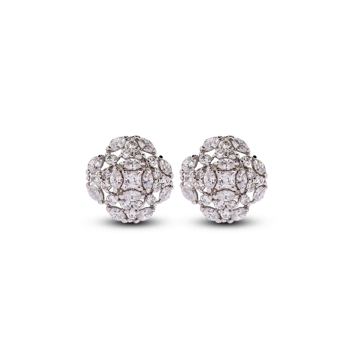 Clustered Zircon Blossom Earrings
