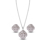 Rhodium Radiance White Zircon Pendant Set