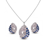 Rhodium Cascade Zircon Pendant Set