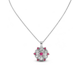 Radiant Ruby Blossom Pendant