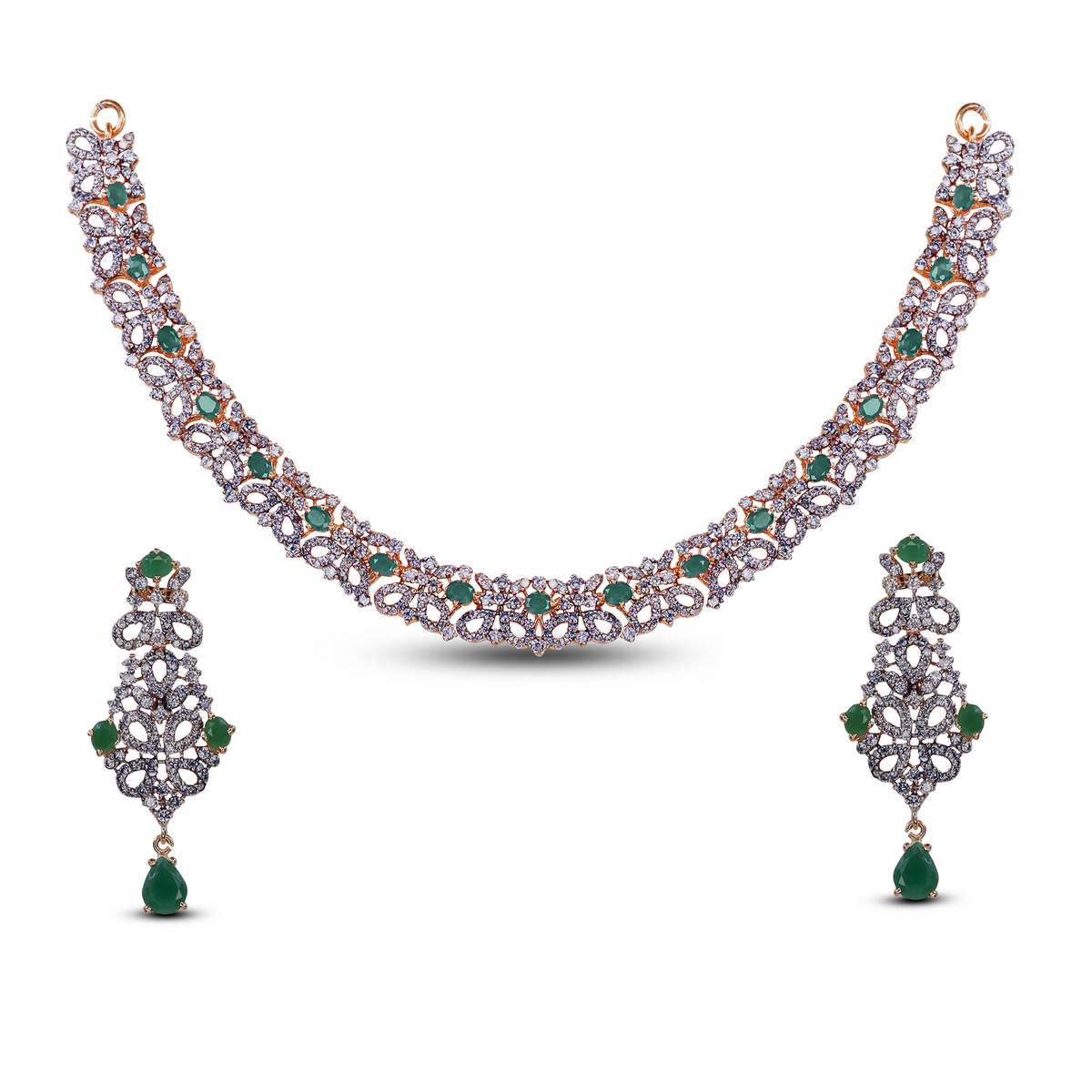 Emerald Grace Zircon Necklace Set