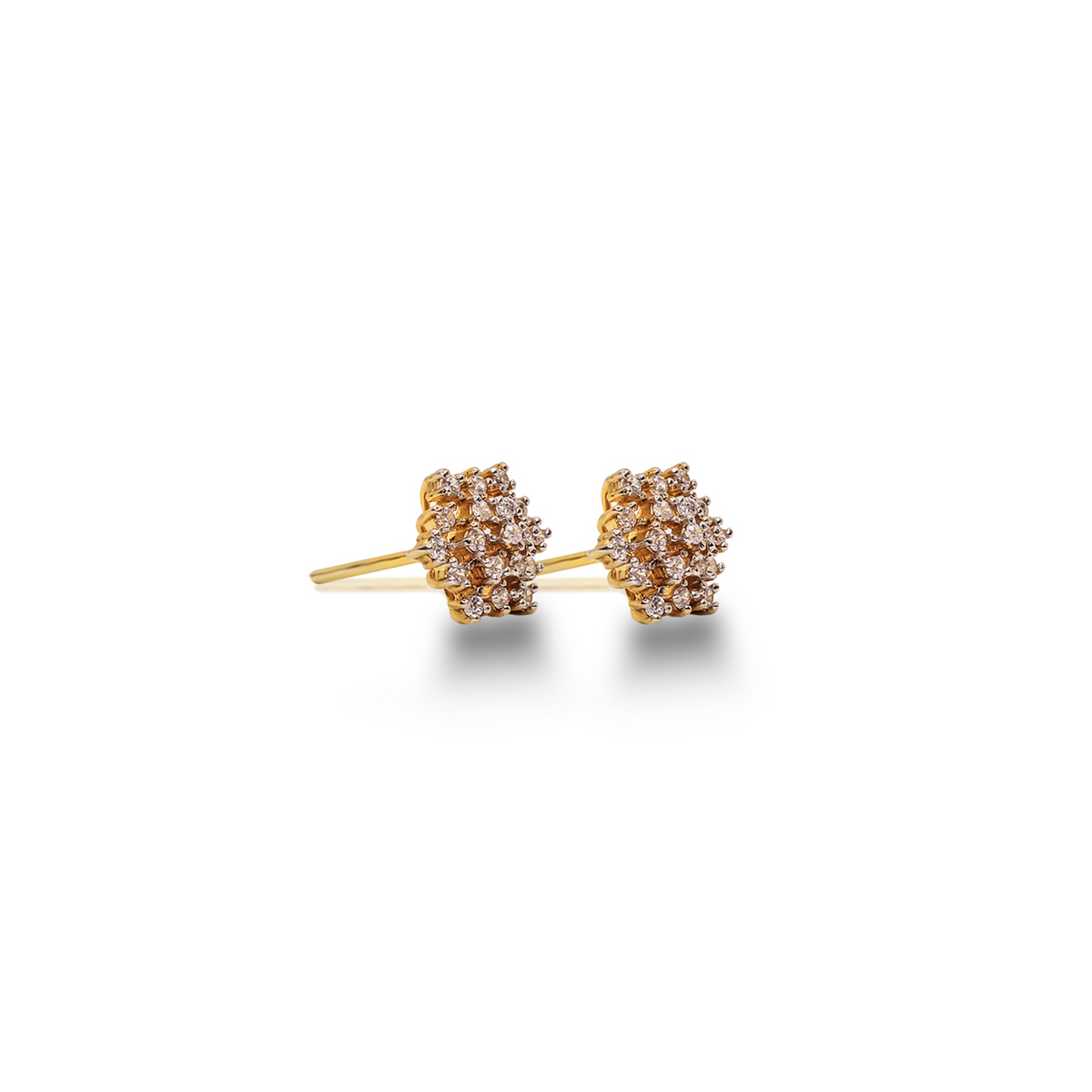 Golden Sparkle Zircon Stud Earrings