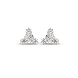 Rhodium Frost Zircon Stud Earrings