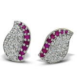 Stunning Earrings With Zircons and Pink Stones in 925 Silver With Rhodium Plating