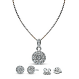 Luxurious pendant set with zircons in 925 Silver with Rhodium plating