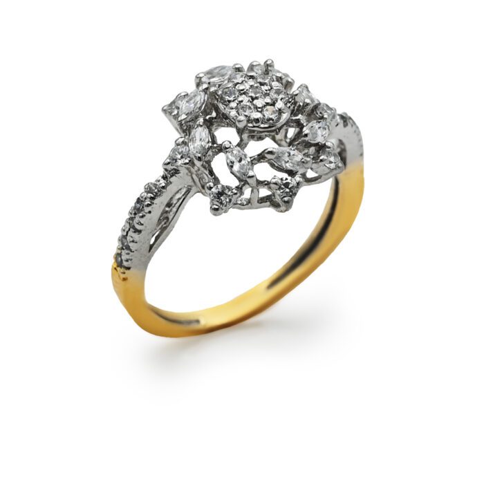 Gold Plated Ring with Zircons