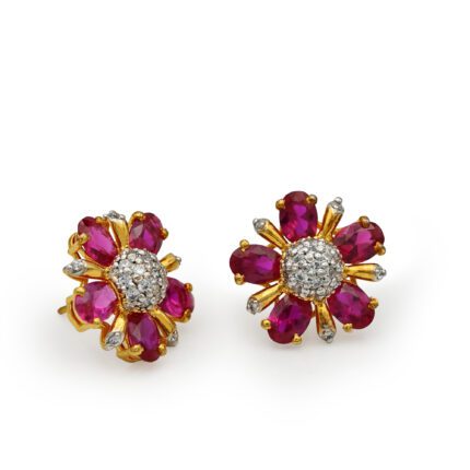 Gold Plated Earrings with Zircons