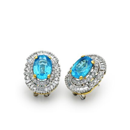 Rhodium Plated Earrings with Zircons