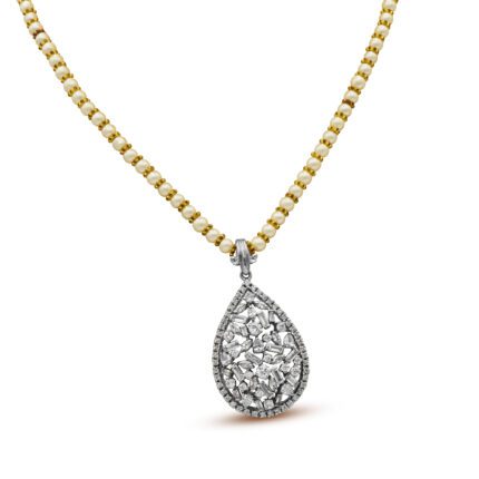 Luxurious Pendant and zricons in 925 Sterling Silver with Rhodium Plating