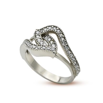 Elegant Diamond-Style Zircon Ring in 925 Sterling Silver
