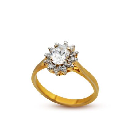 Gold plated diamond style Ring with zircon