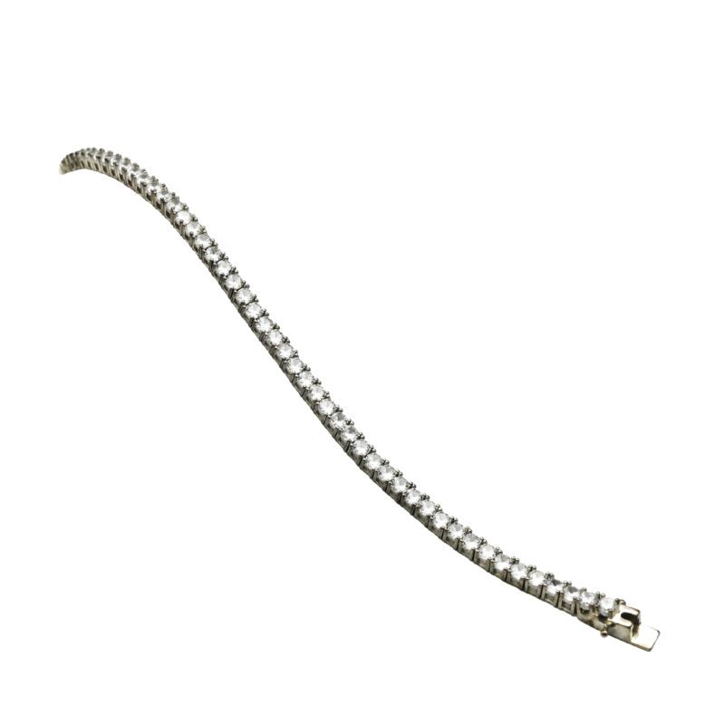 Rhodium plated diamond style Bracelet with zircon