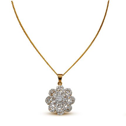 Dazzling Pendant With White Zircons in 925 Silver With Gold Plating