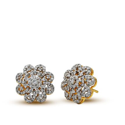 Dazzling Earrings With White Zircons in 925 Silver With Gold Plating