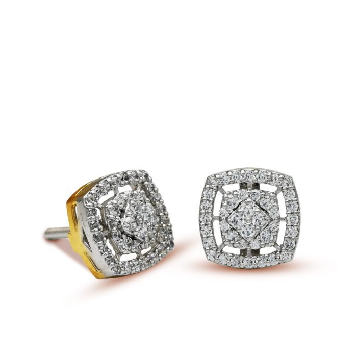 Dazzling Tops White Zircons in 925 Silver with Rhodium plating