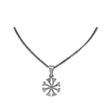 Luxurious pendant with zircons in 925 Silver with Rhodium plating