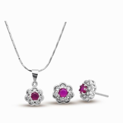 Dazzling Pendant set with zircons in 925 Silver with Rhodium plating