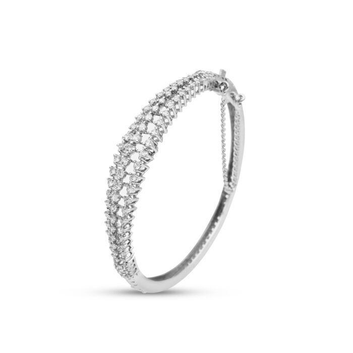 Luxurious Bracelet with zircons in 925 Silver with Rhodium plating